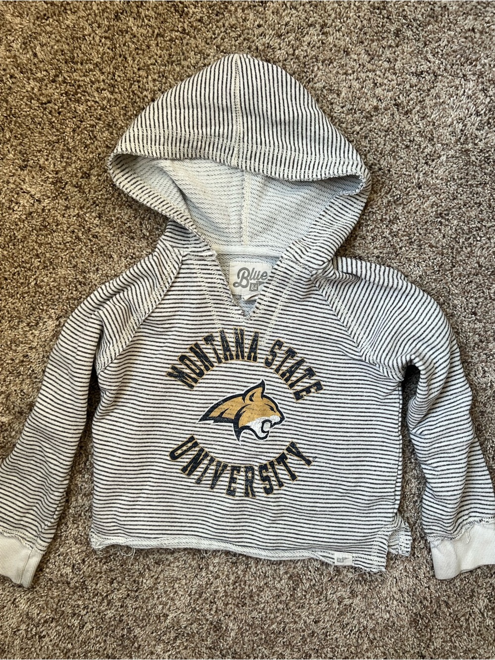 Montana State University Bobcats MSU Football Kids Hoodie XS Blue 84